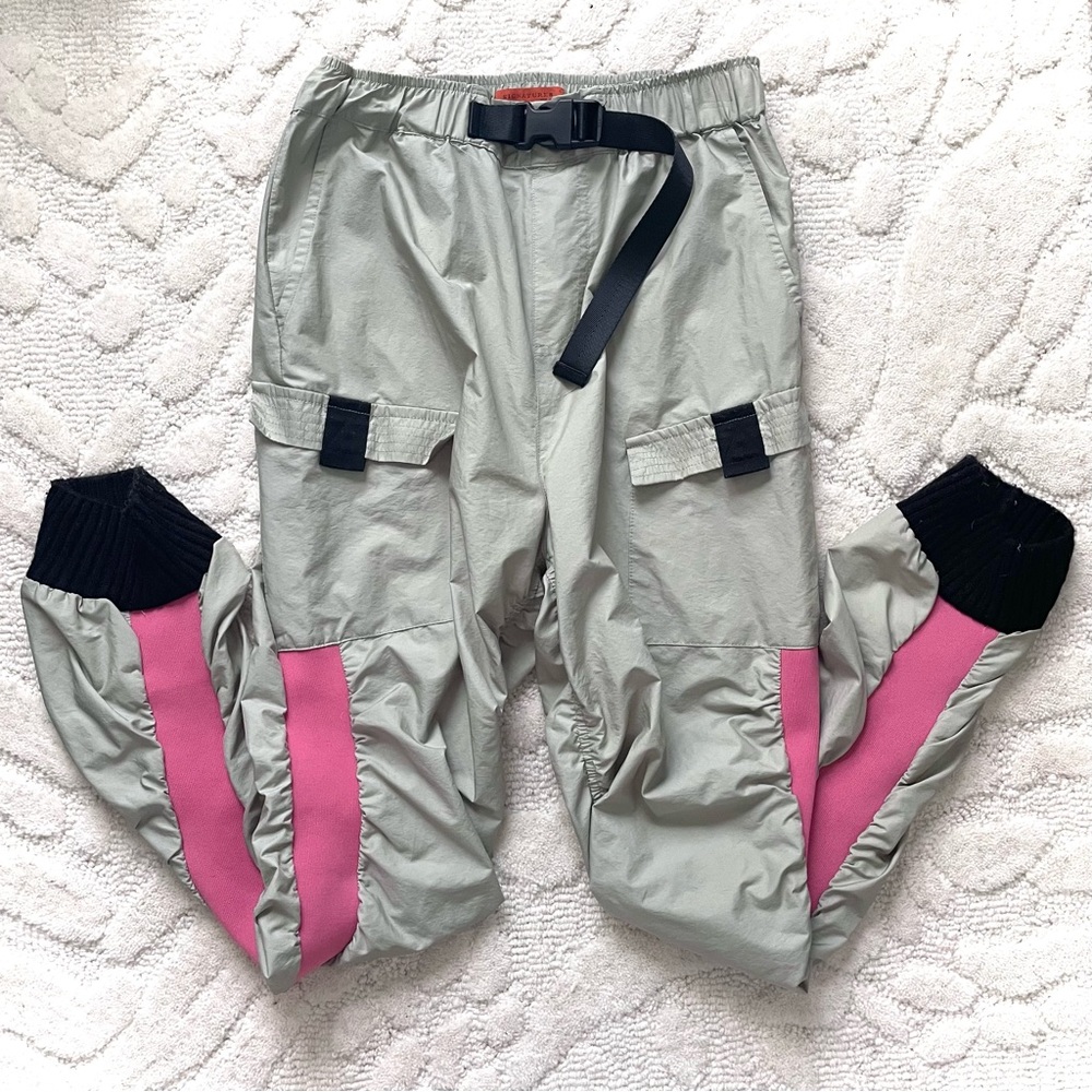 ASOS Signature8 Olive + Pink Track Pants Cargo Pants Buckle Belt Signature 8